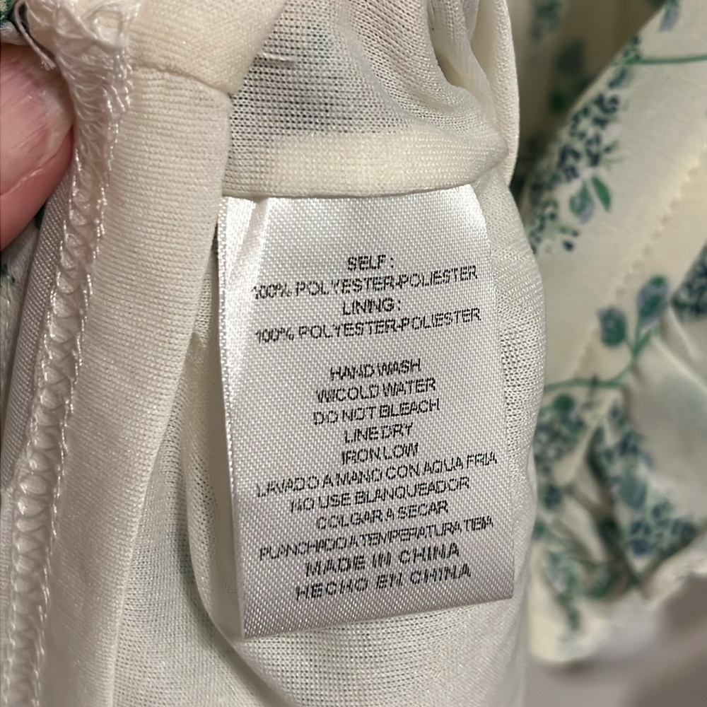 Floral Ruffle Women's Top - Green and Cream - Picture 7 of 15